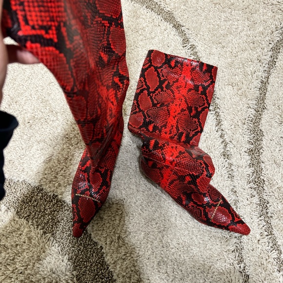 FINAL PRICE. Alexander Wang Red Snakeprint Boot - Picture 9 of 12